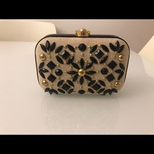 Rafe evening beaded bag with gold chain handle